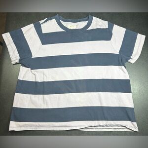 Madewell Plus Size 2XL Green & White Striped T-Shirt